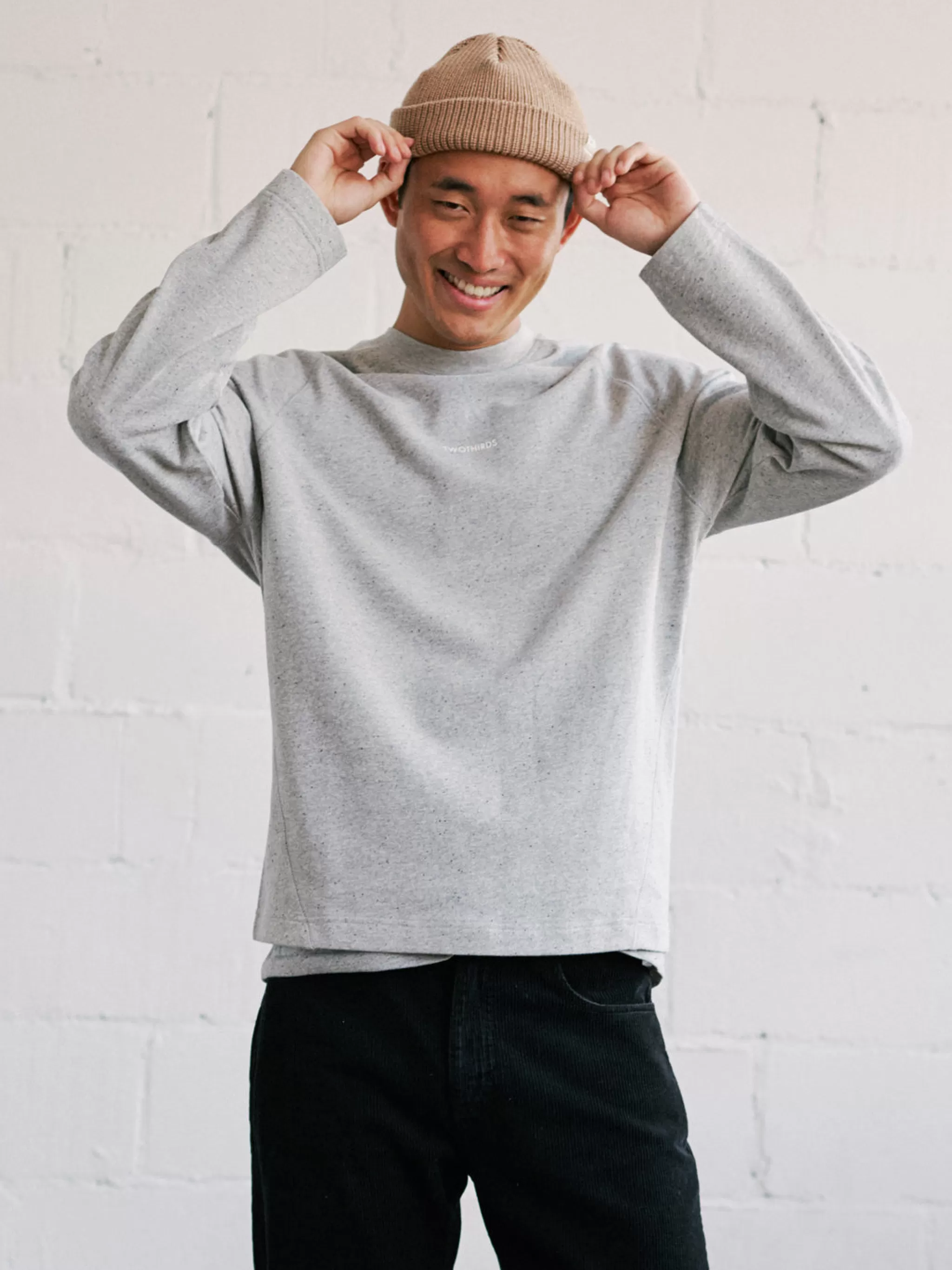 TWOTHIRDS Sweatshirts-Agattu Gris Melange Noir Neps