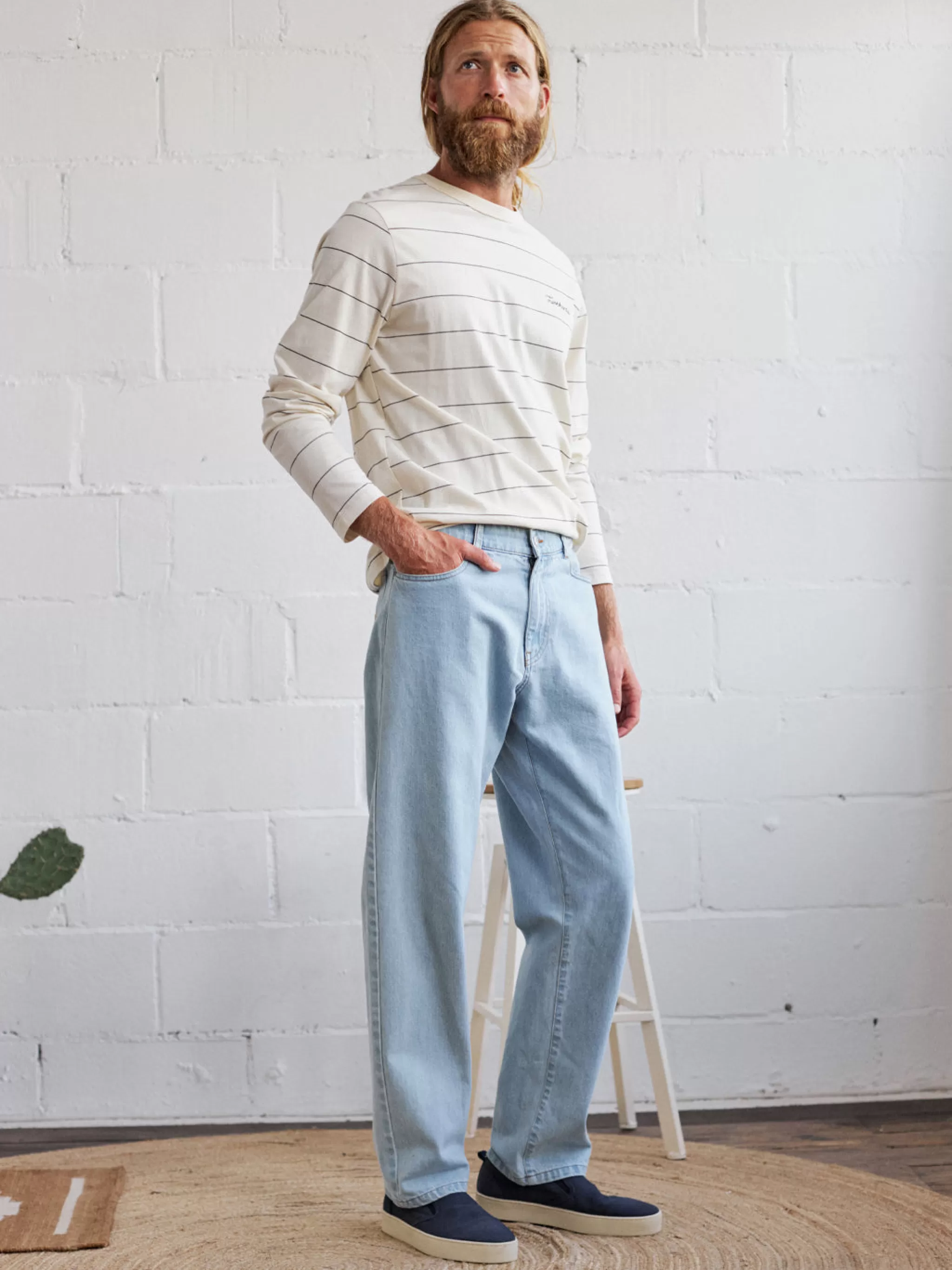 TWOTHIRDS T-Shirts-Akutan Rayures Ecru