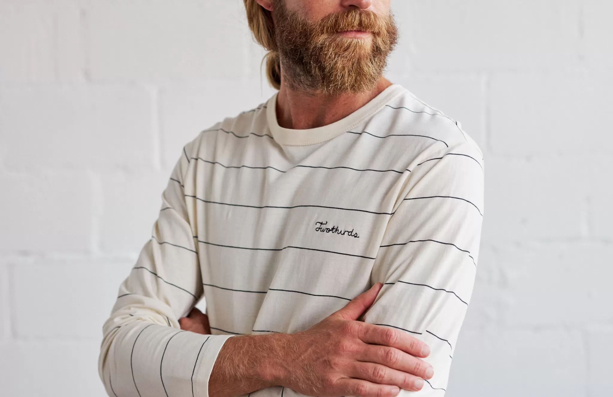 TWOTHIRDS T-Shirts-Akutan Rayures Ecru