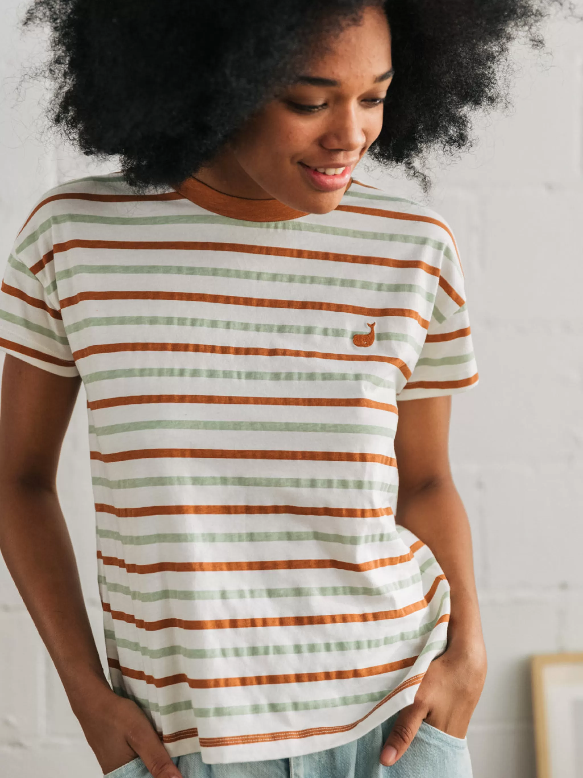 TWOTHIRDS Tops-Apiao Rayures Vert Aqua