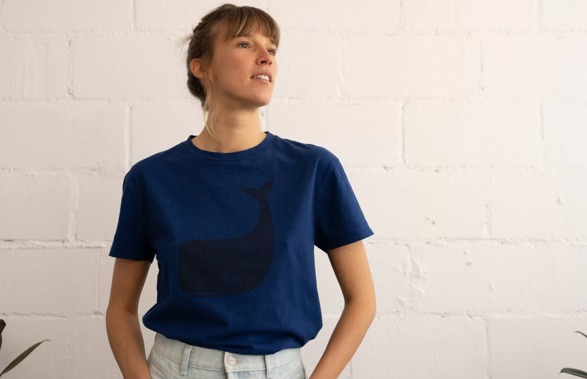 TWOTHIRDS Tops-Blanche Bleu Cobalt