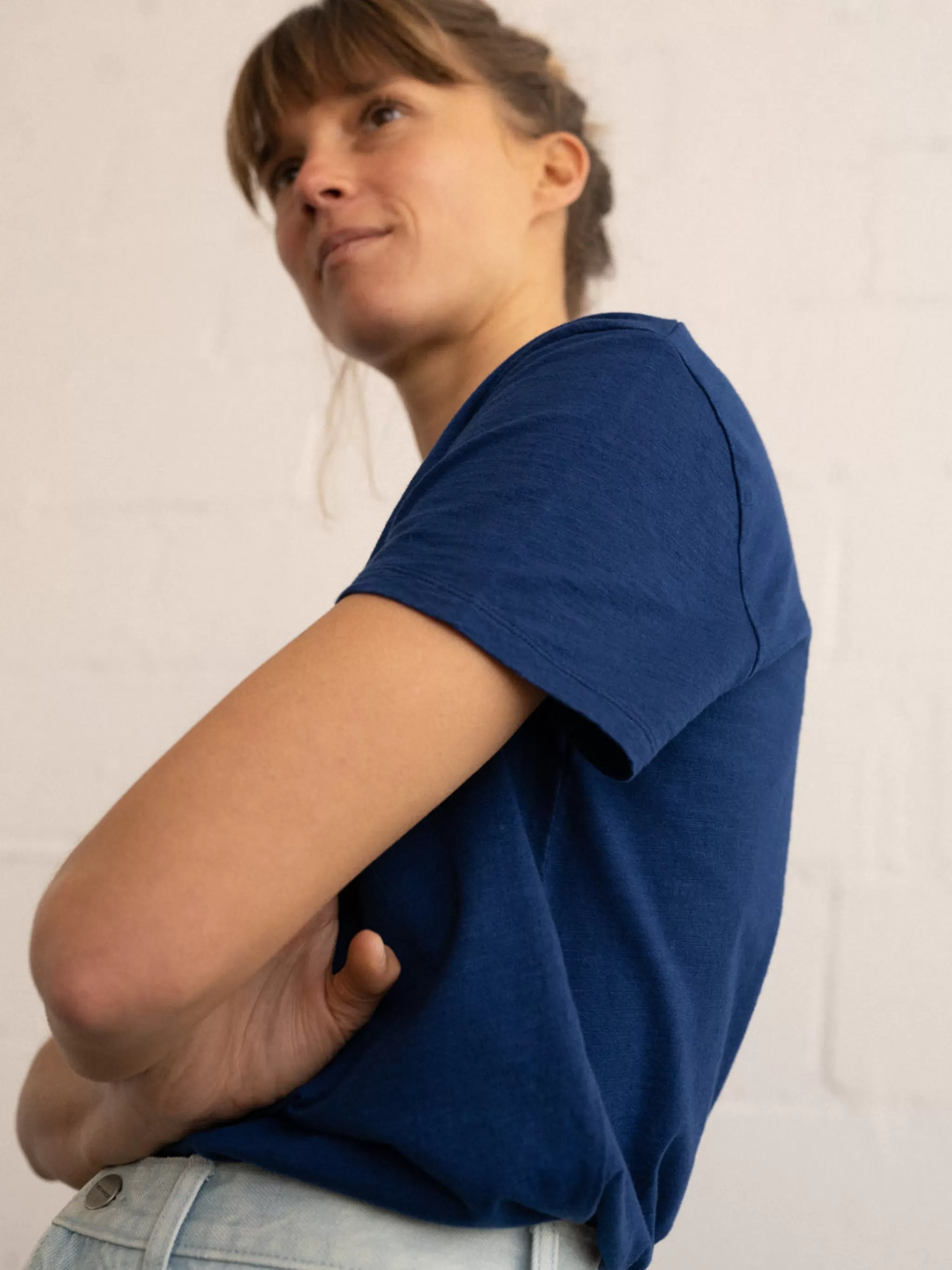 TWOTHIRDS Tops-Blanche Bleu Cobalt