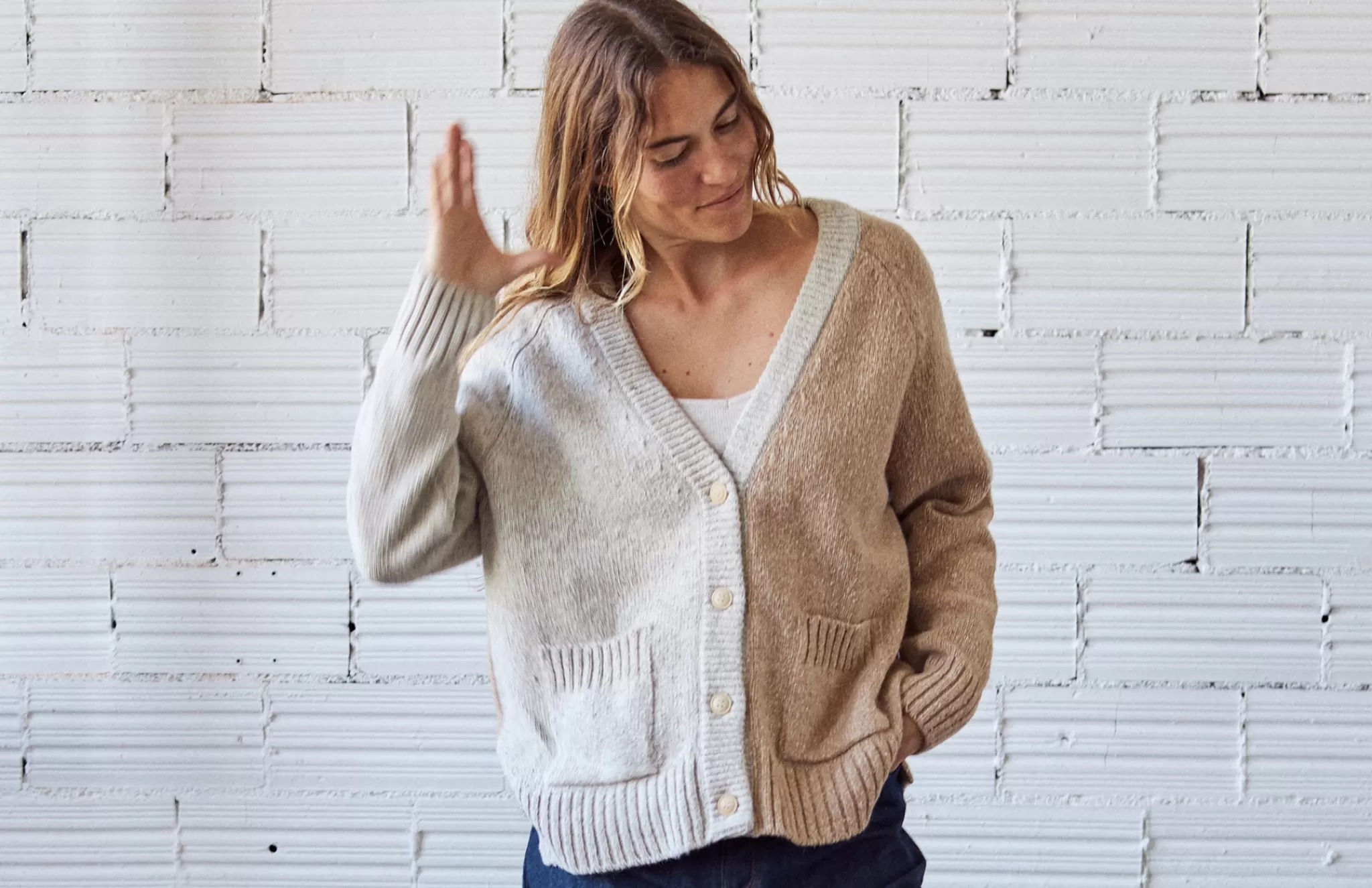 TWOTHIRDS Knits-Chimanes Couleur Du Bloc Beige