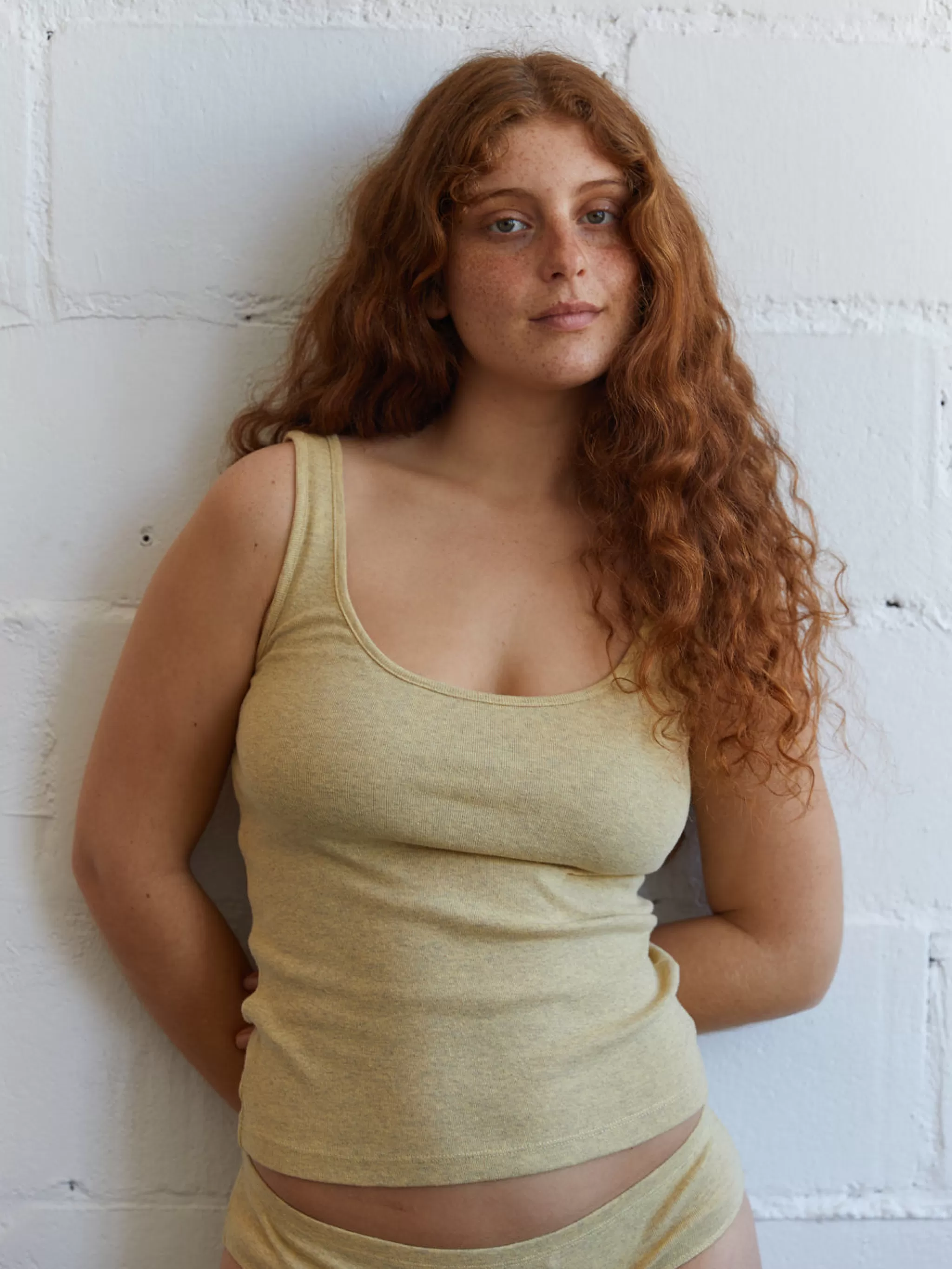 TWOTHIRDS Underwear-Debardeur Cotele Recycle Jaune Pastel