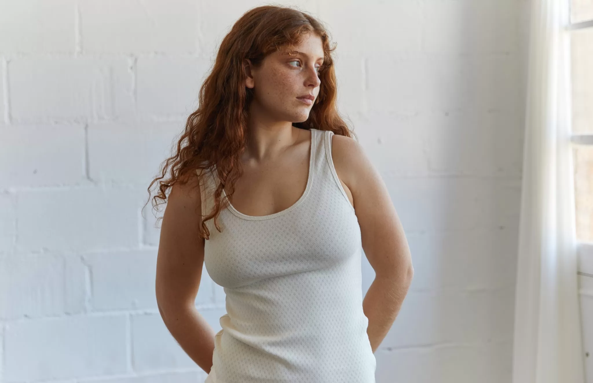 TWOTHIRDS Underwear-Debardeur Pointelle Bio Ecru