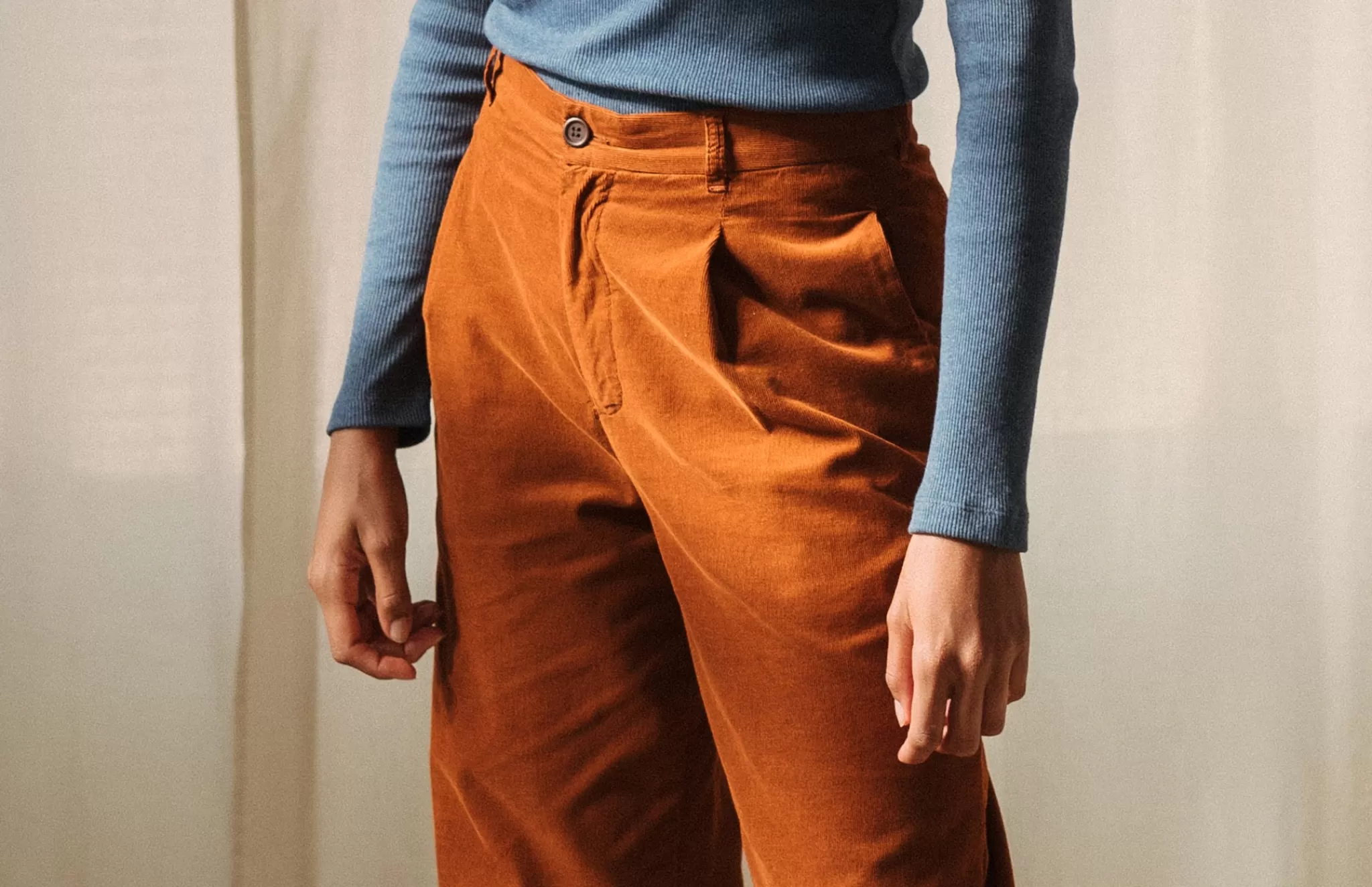 TWOTHIRDS Trousers-Elafonissi Caramel Au Beurre
