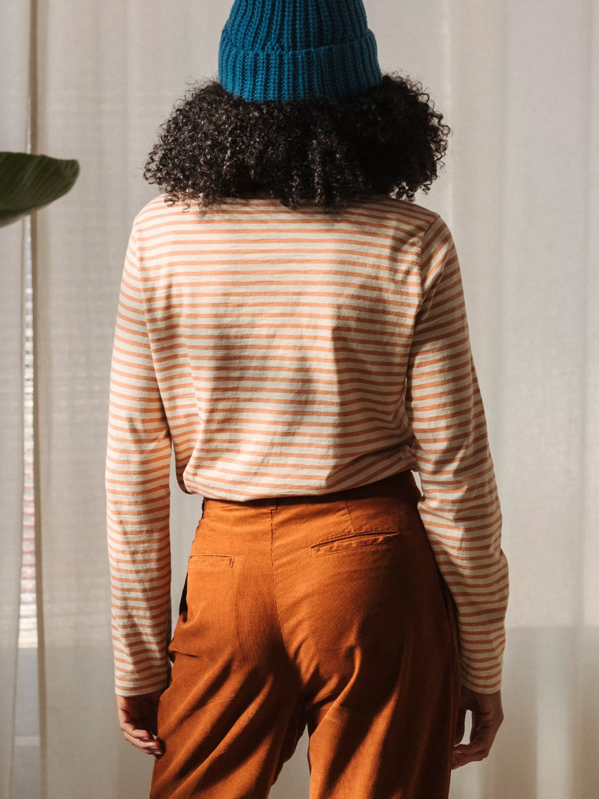 TWOTHIRDS Tops-Fleurus Rayures Mandarine