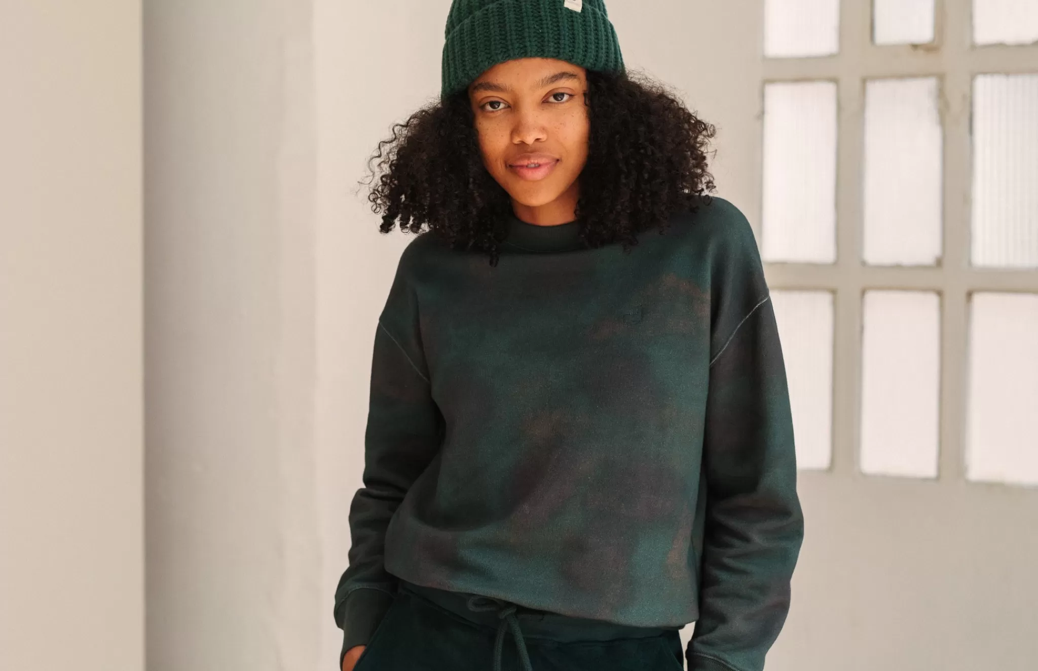 TWOTHIRDS Sweatshirts-Galten Vert Mer Nocturne