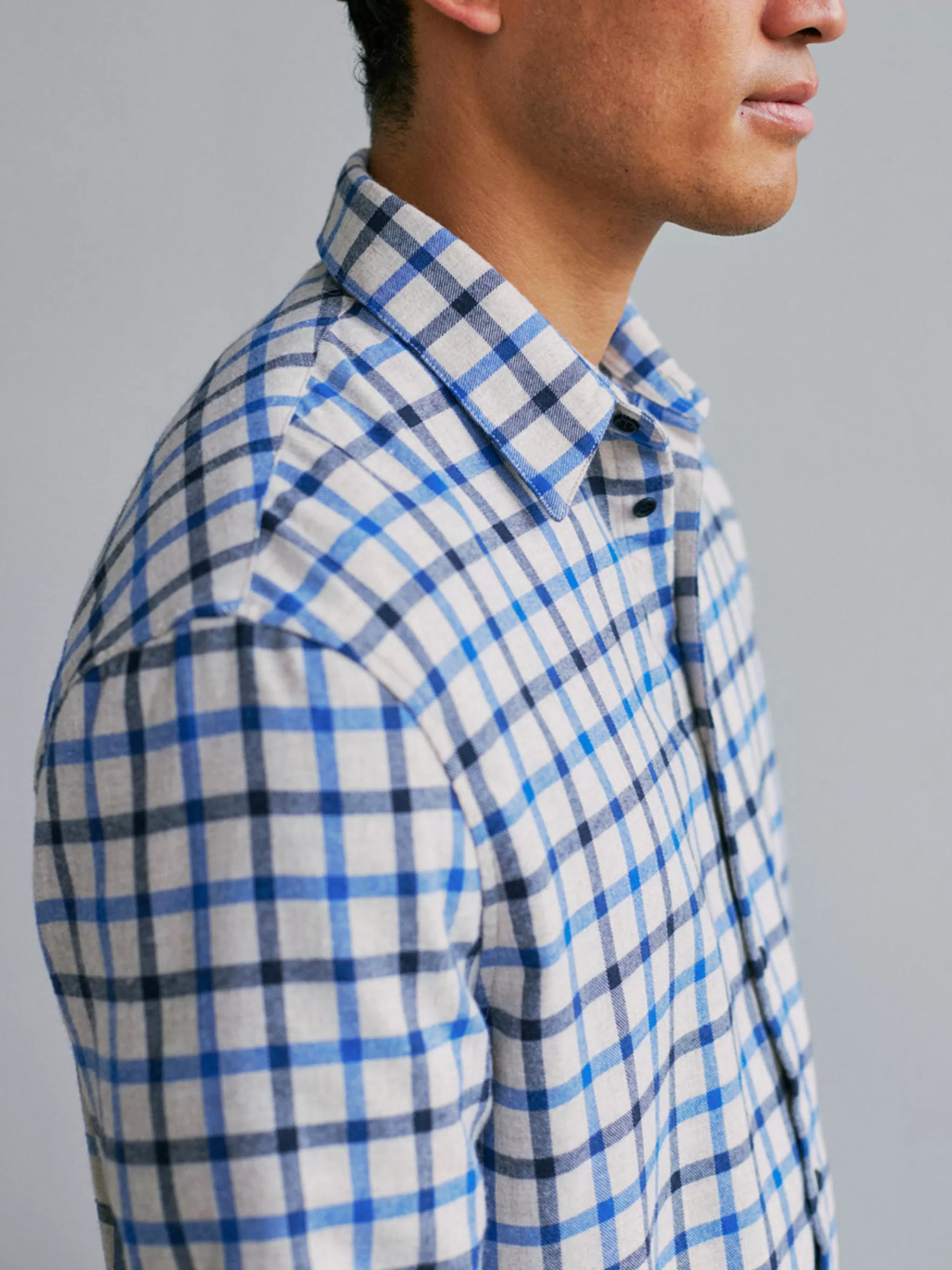 TWOTHIRDS Shirts-Hareby Gris/Bleu Noir