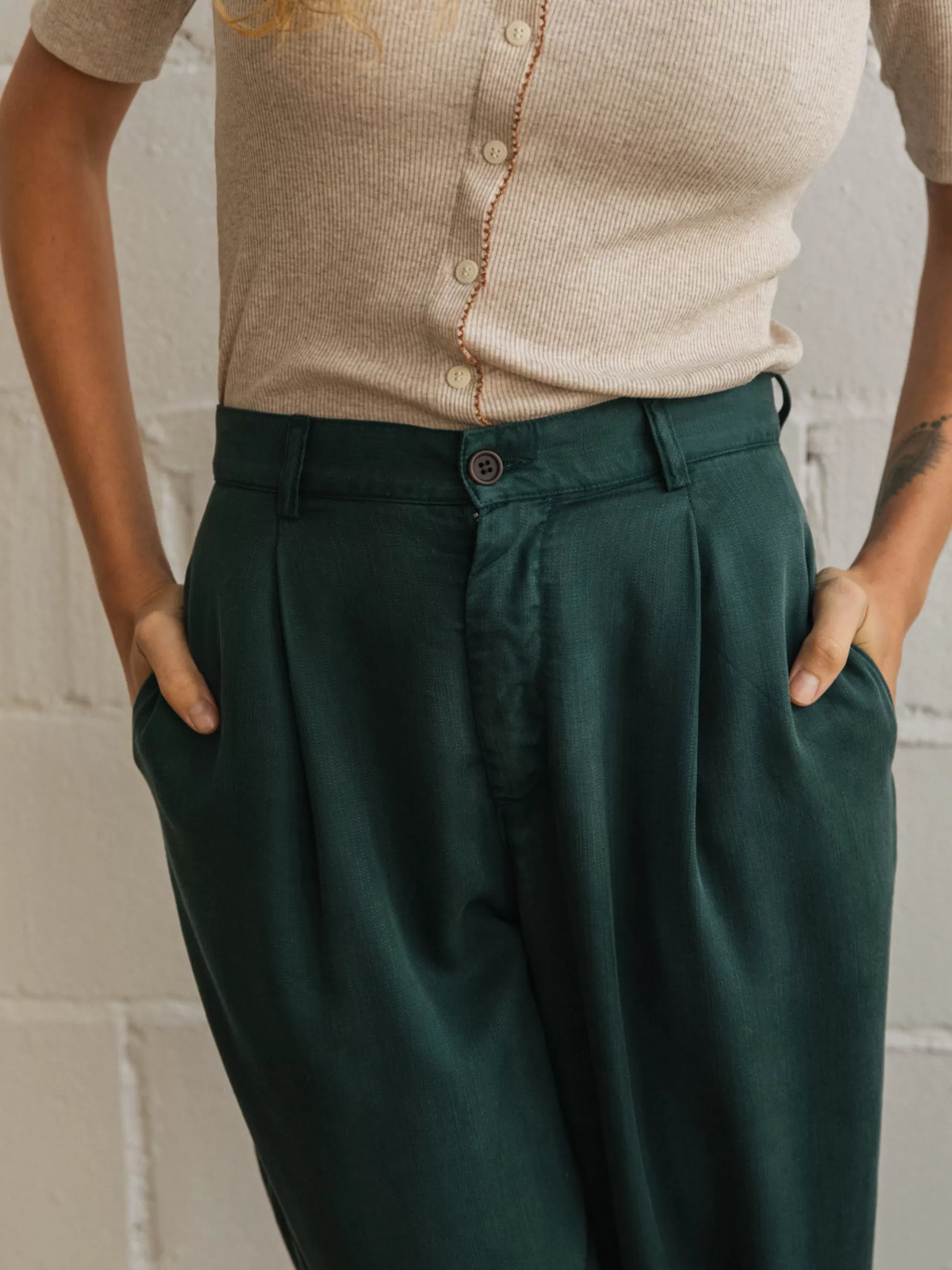 TWOTHIRDS Trousers-Haruku Foret Verte