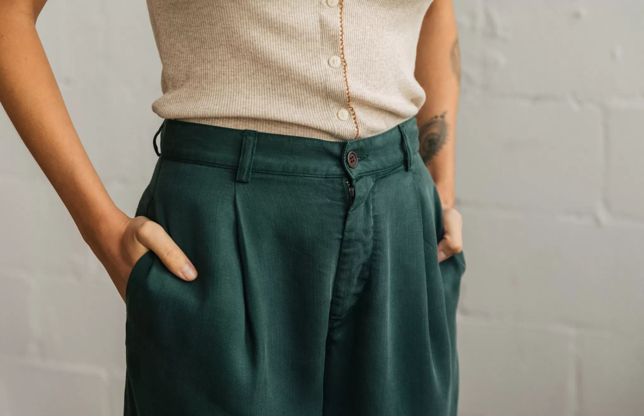 TWOTHIRDS Trousers-Haruku Foret Verte