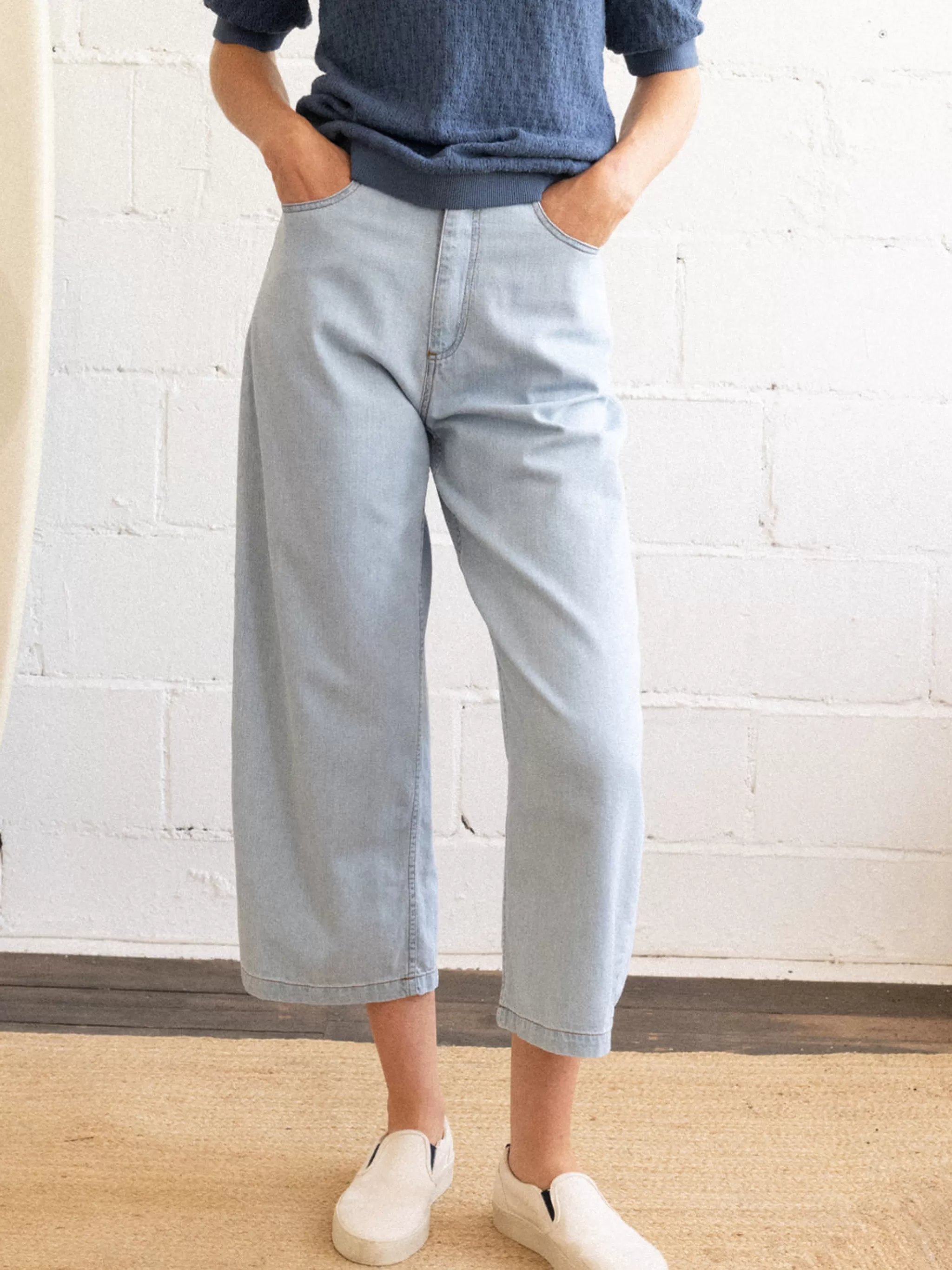 TWOTHIRDS Trousers-Karri Bleu Ciel