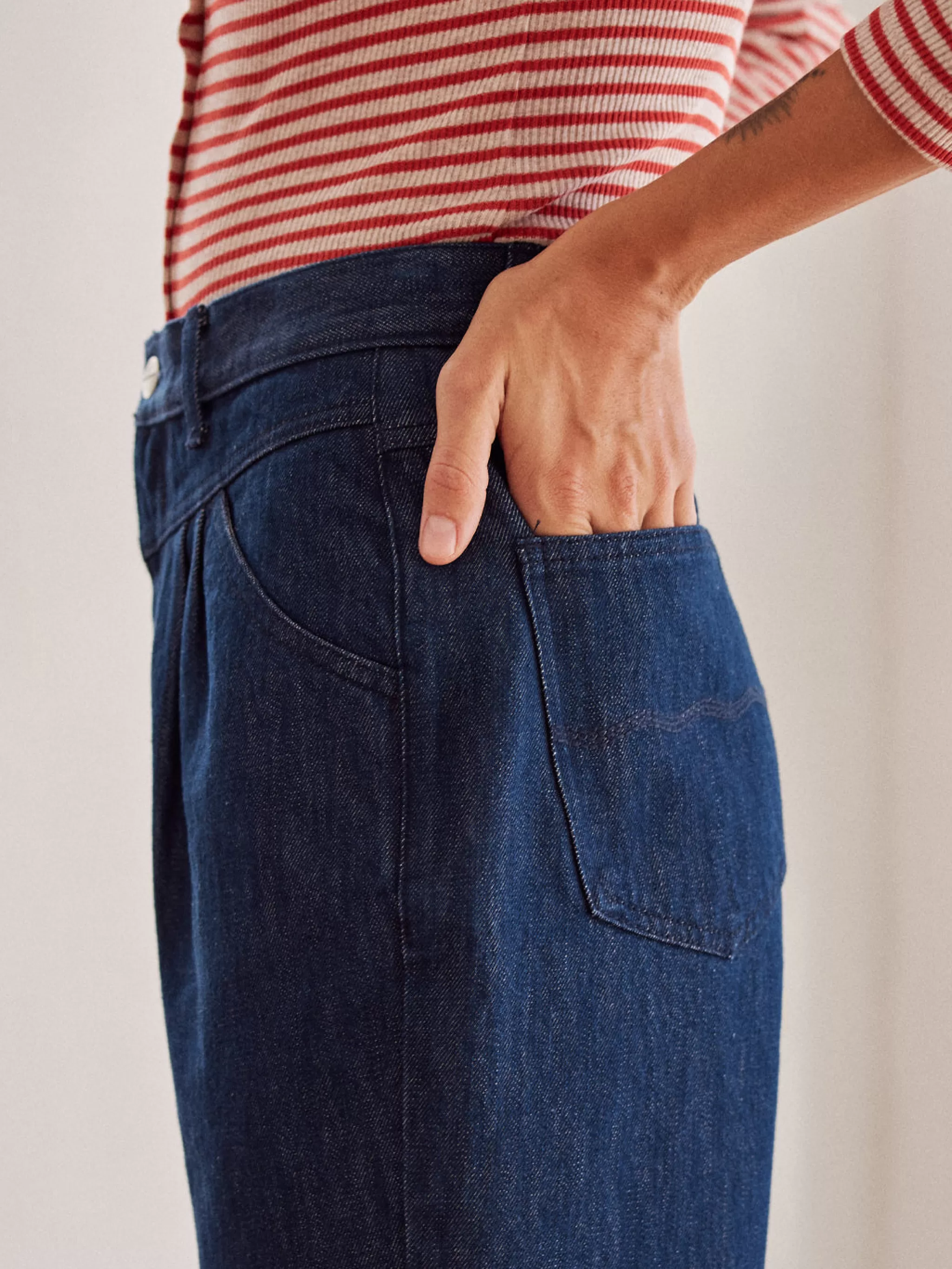 TWOTHIRDS Trousers-Kiritibati Bleu Fonce