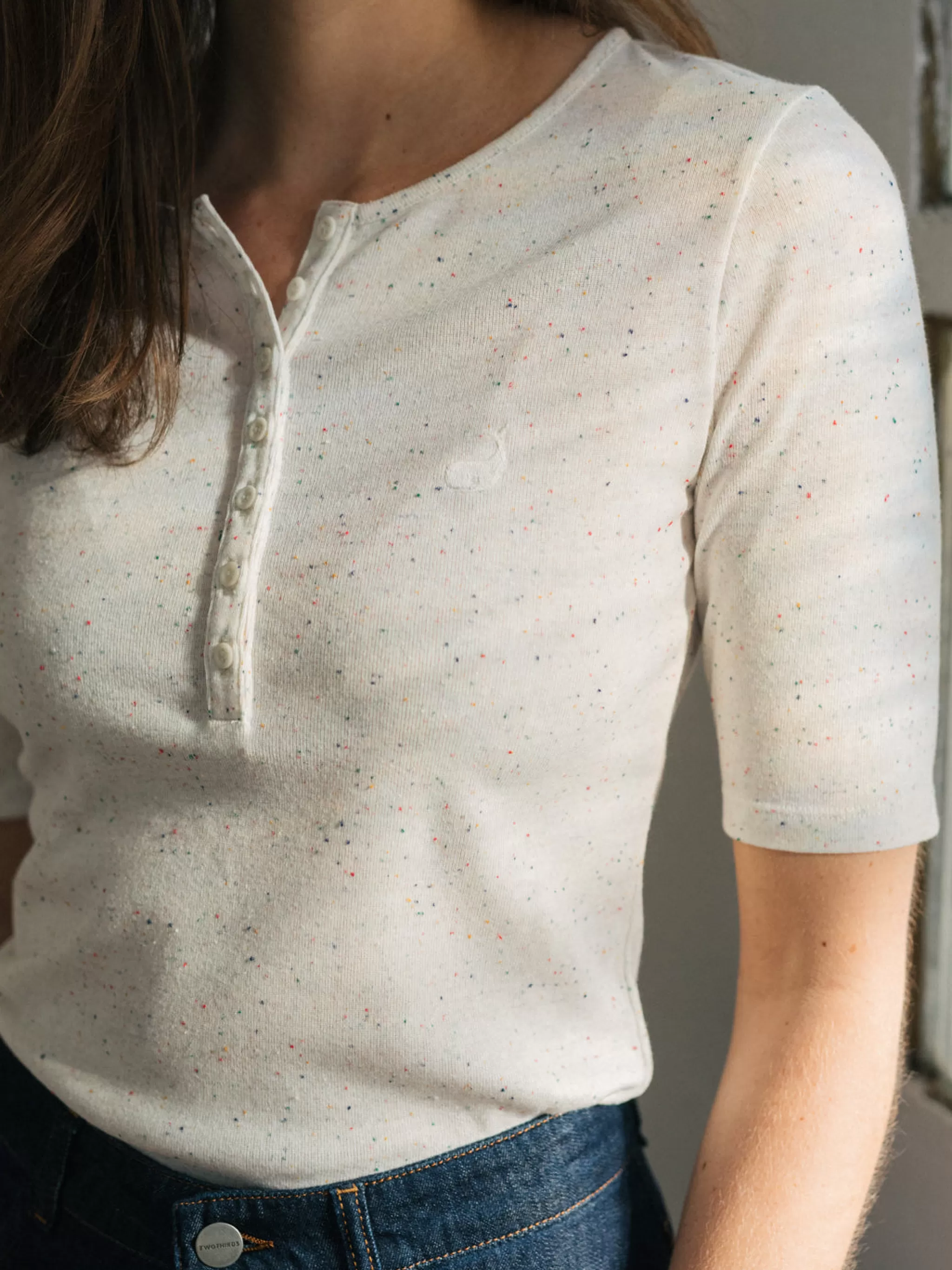 TWOTHIRDS Tops-Lamba Neps Multicolore Ecru