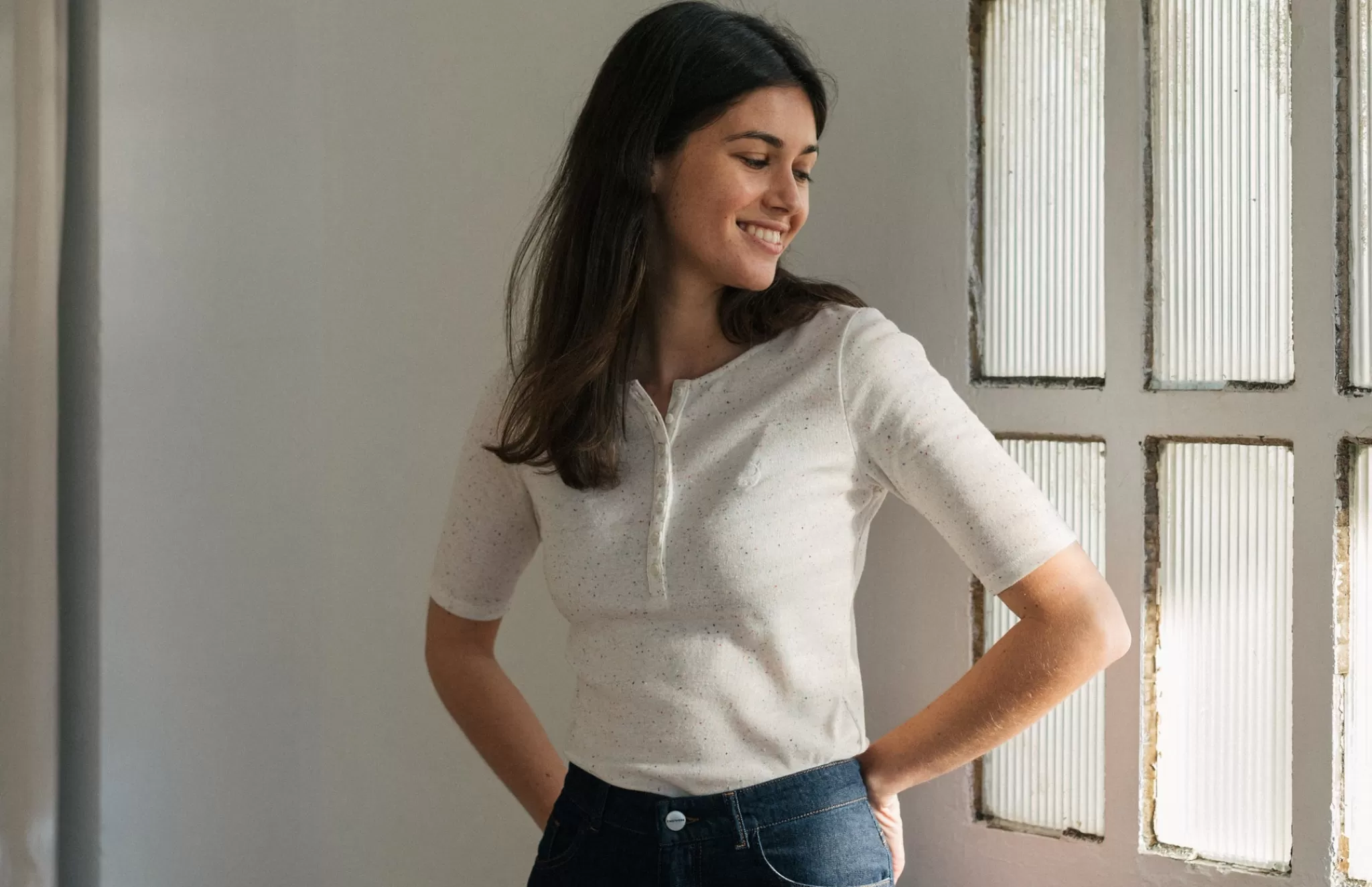 TWOTHIRDS Tops-Lamba Neps Multicolore Ecru
