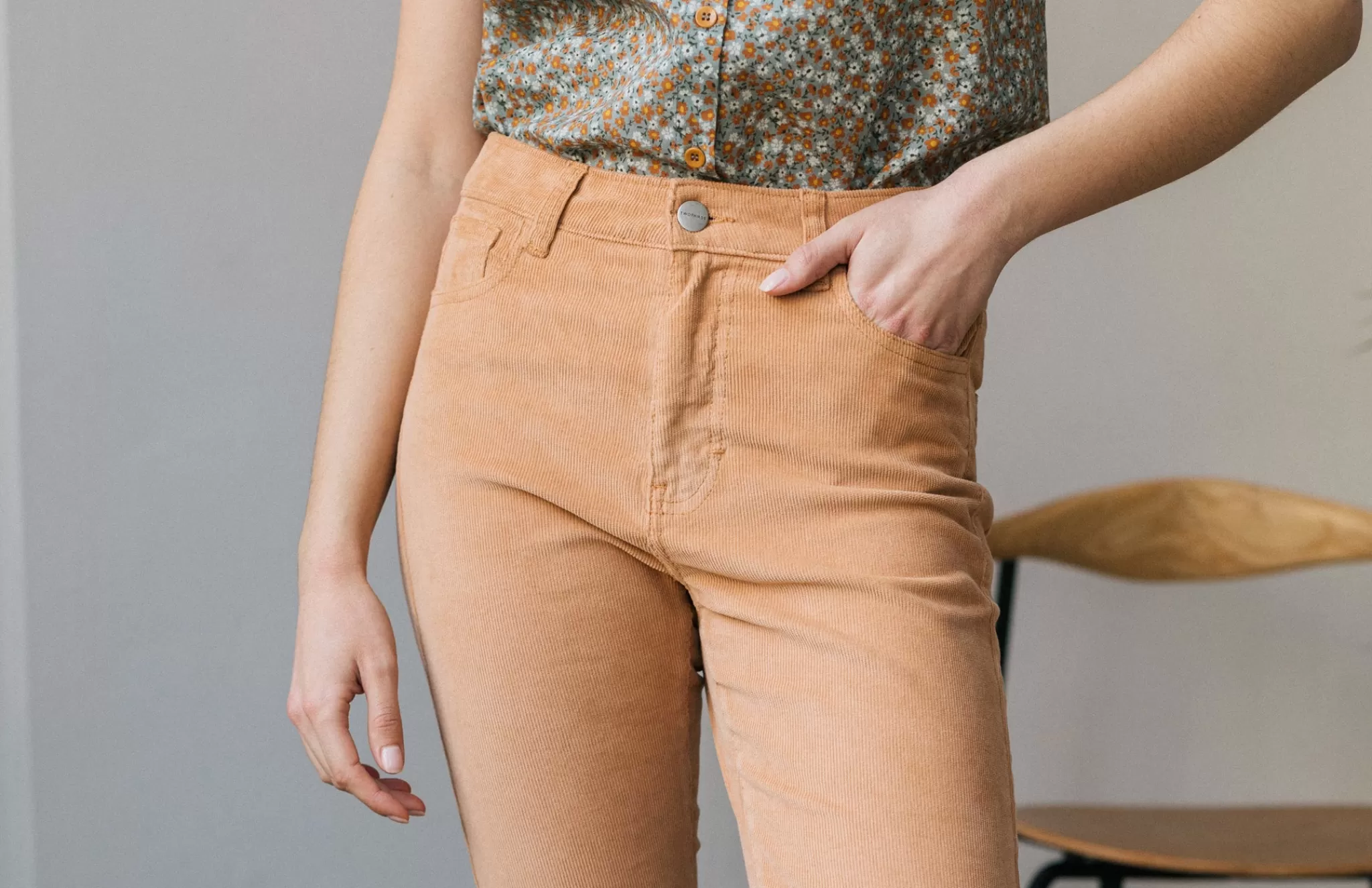 TWOTHIRDS Trousers-Marieta Orange Poussiereux