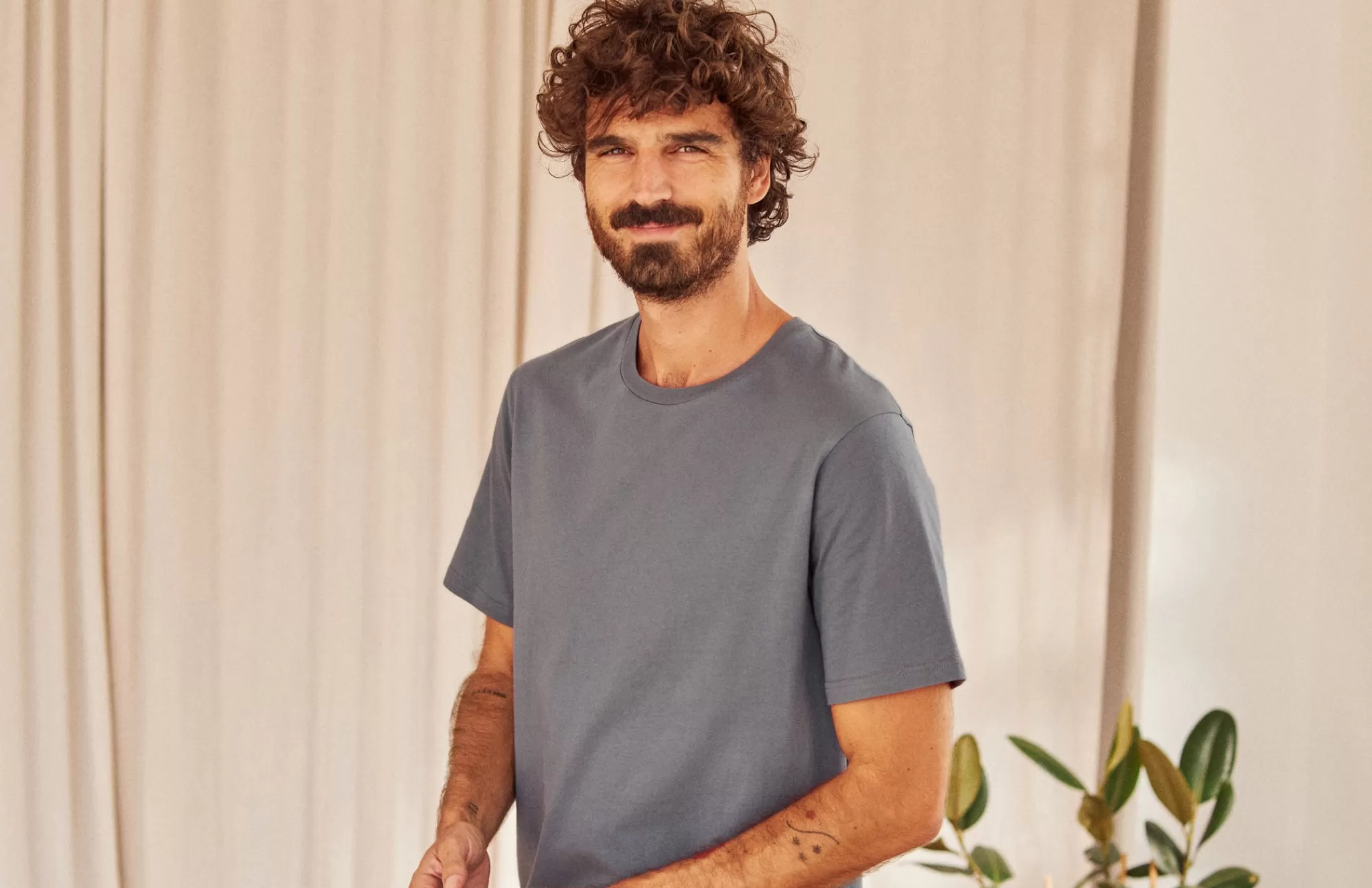 TWOTHIRDS T-Shirts-Monothaki Bleu Orageux