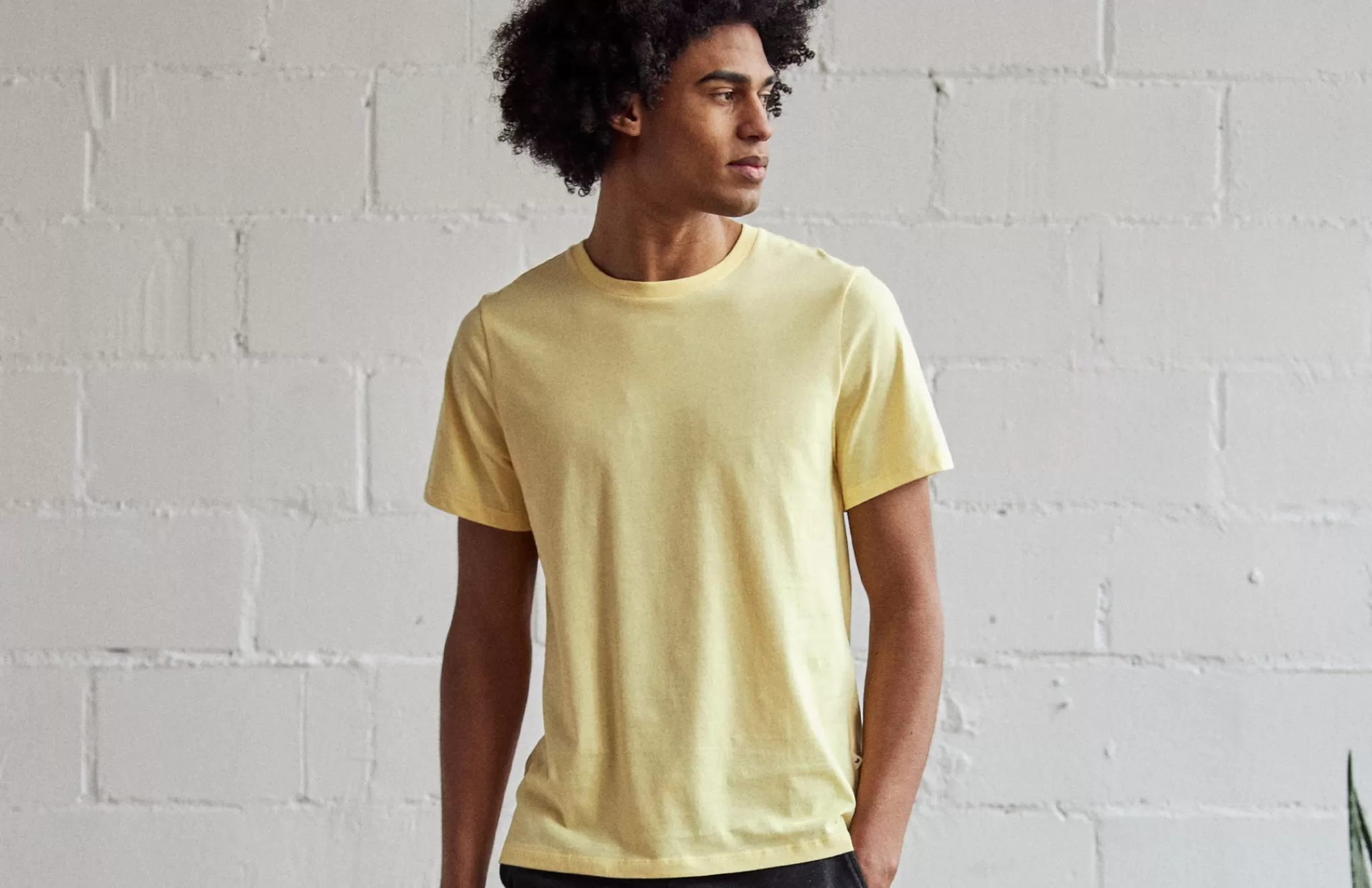 TWOTHIRDS T-Shirts-Monothaki Jaune Pale