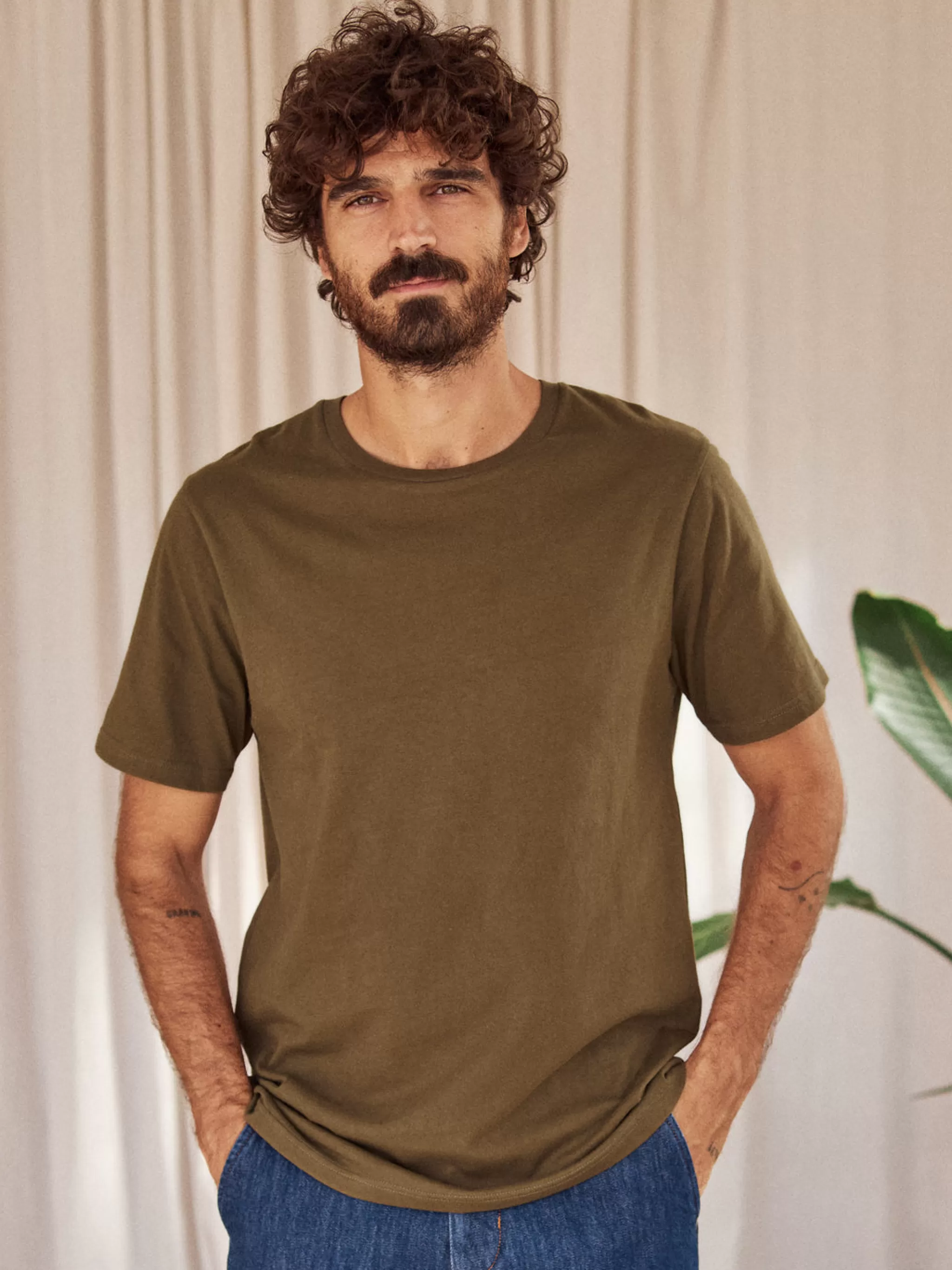 TWOTHIRDS T-Shirts-Monothaki Olive Foncee