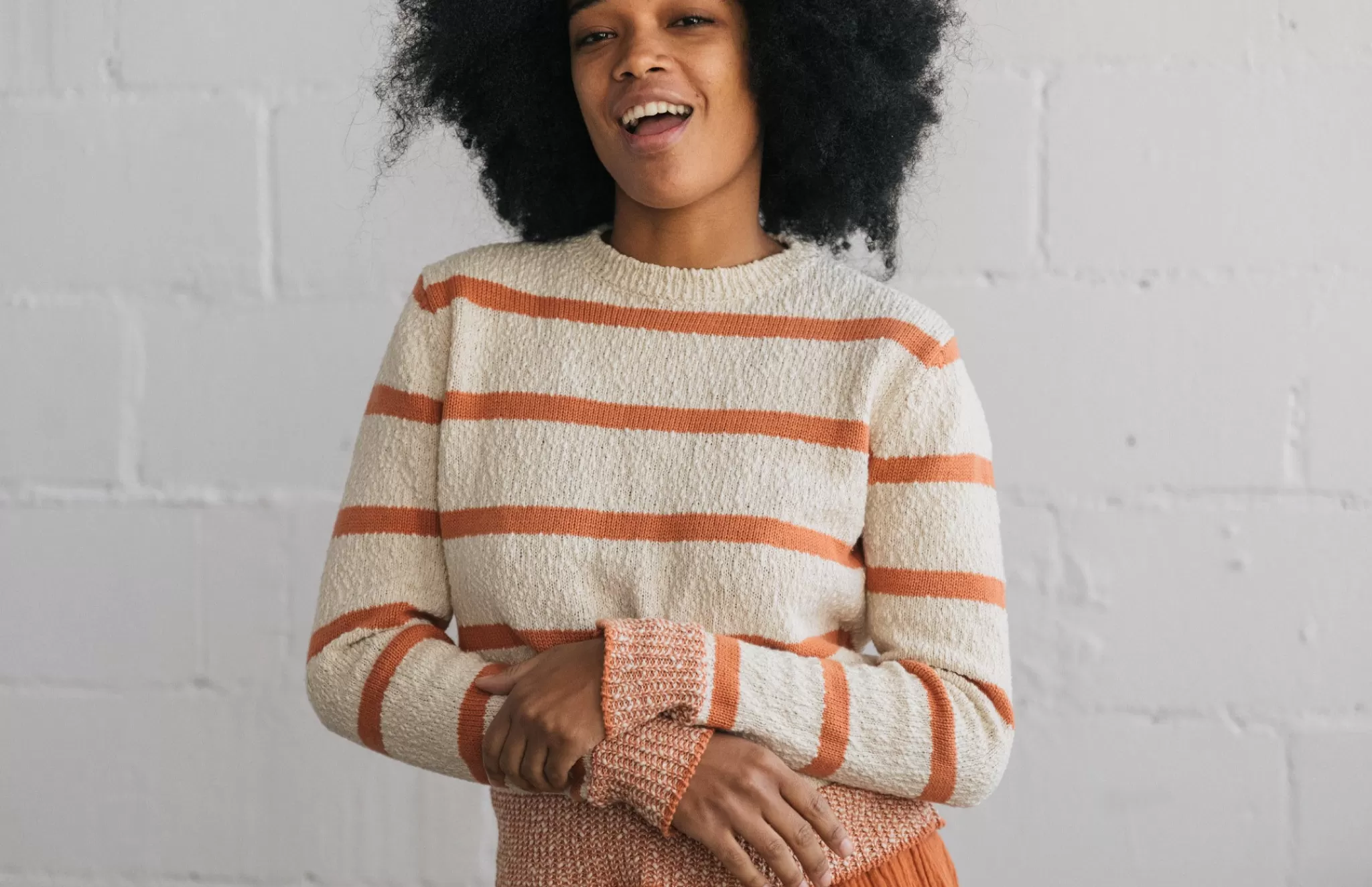 TWOTHIRDS Knits-Namonuito Carotte Rayures Orange