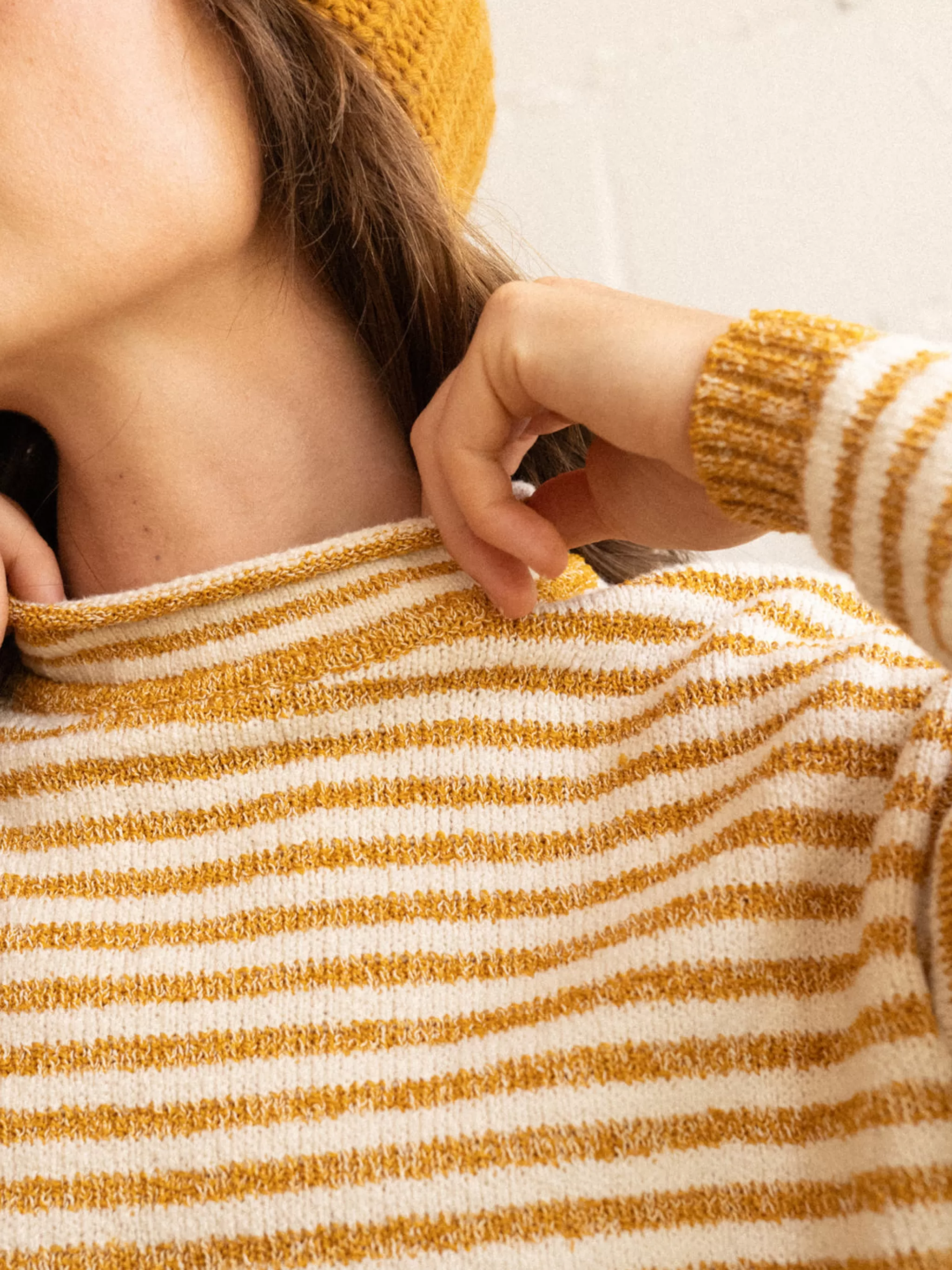 TWOTHIRDS Knits-Necker Moutarde/Ecru