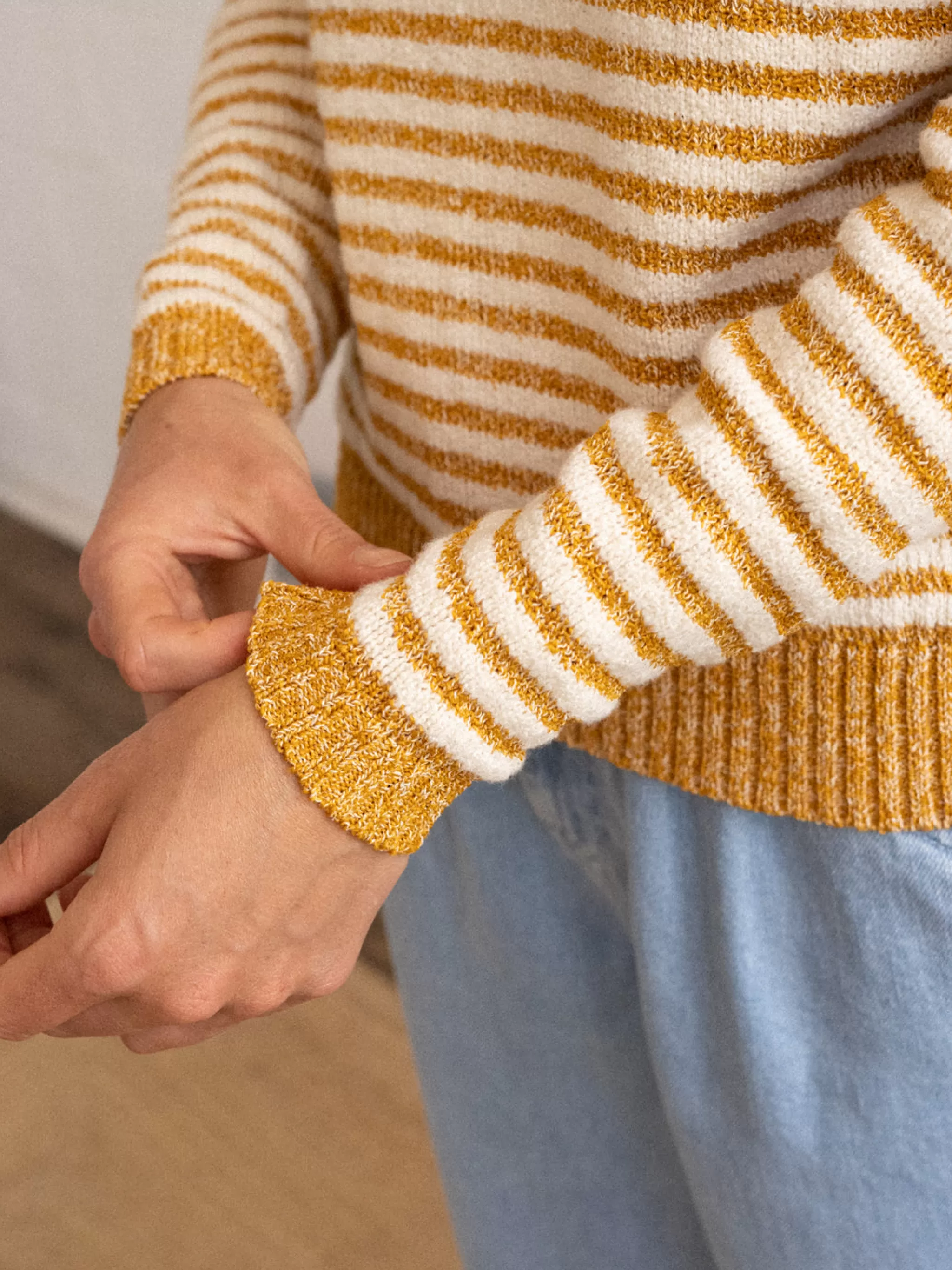 TWOTHIRDS Knits-Necker Moutarde/Ecru