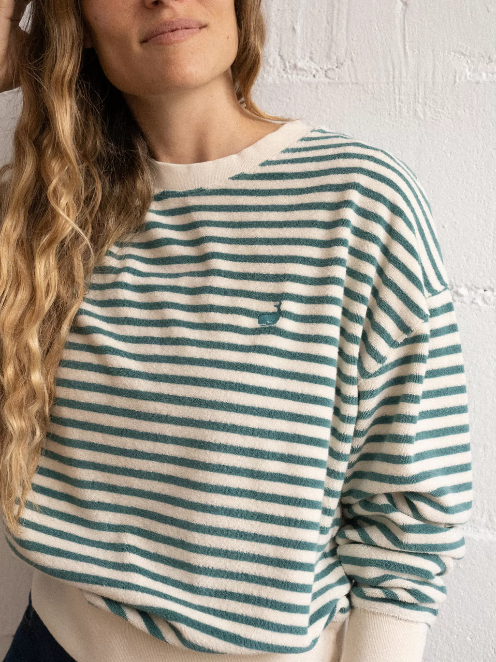 TWOTHIRDS Sweatshirts-Nom Rayures Vertes Cascade