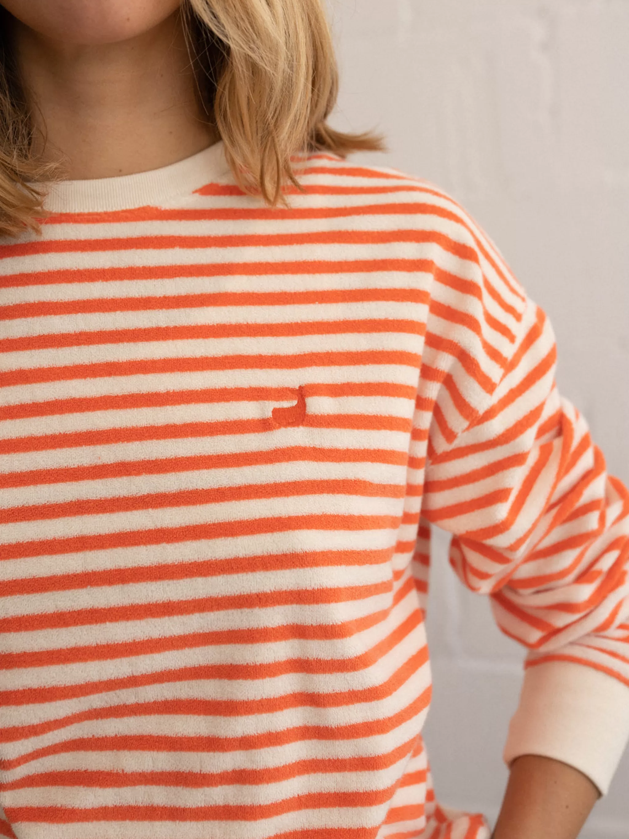 TWOTHIRDS Sweatshirts-Nom Rayures Mandarine