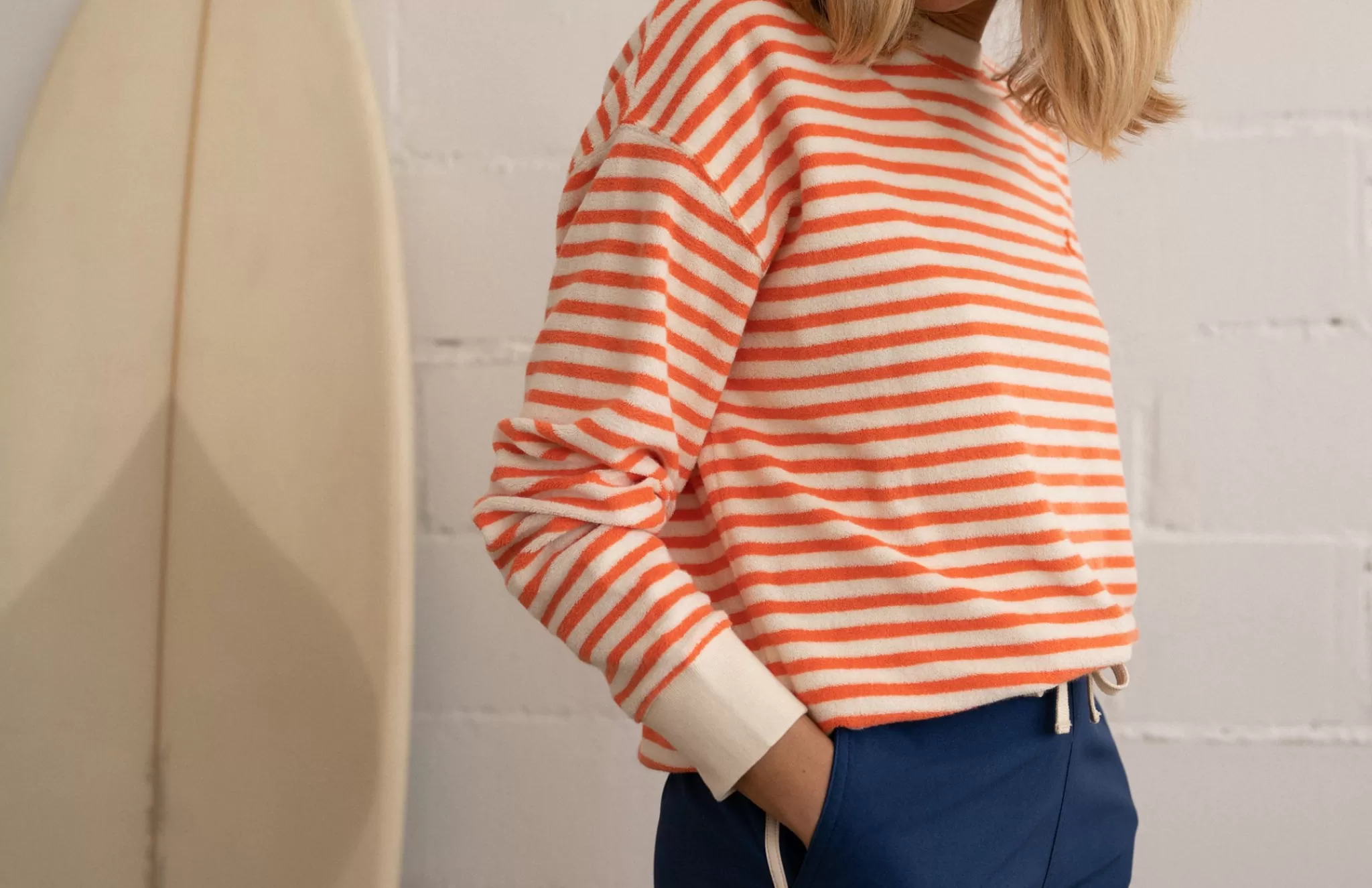 TWOTHIRDS Sweatshirts-Nom Rayures Mandarine