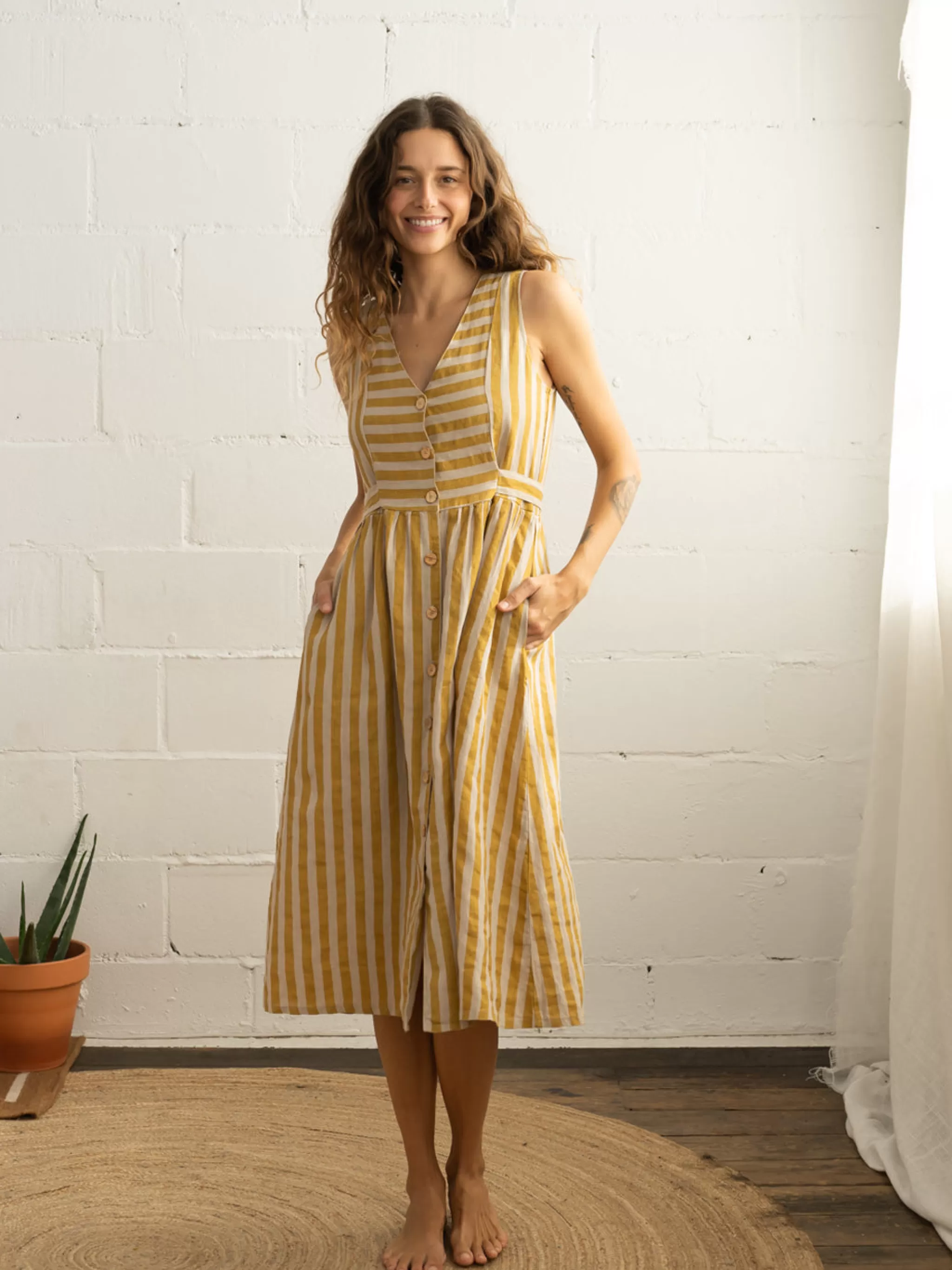 TWOTHIRDS Dresses-Puget Rayures De Cumin