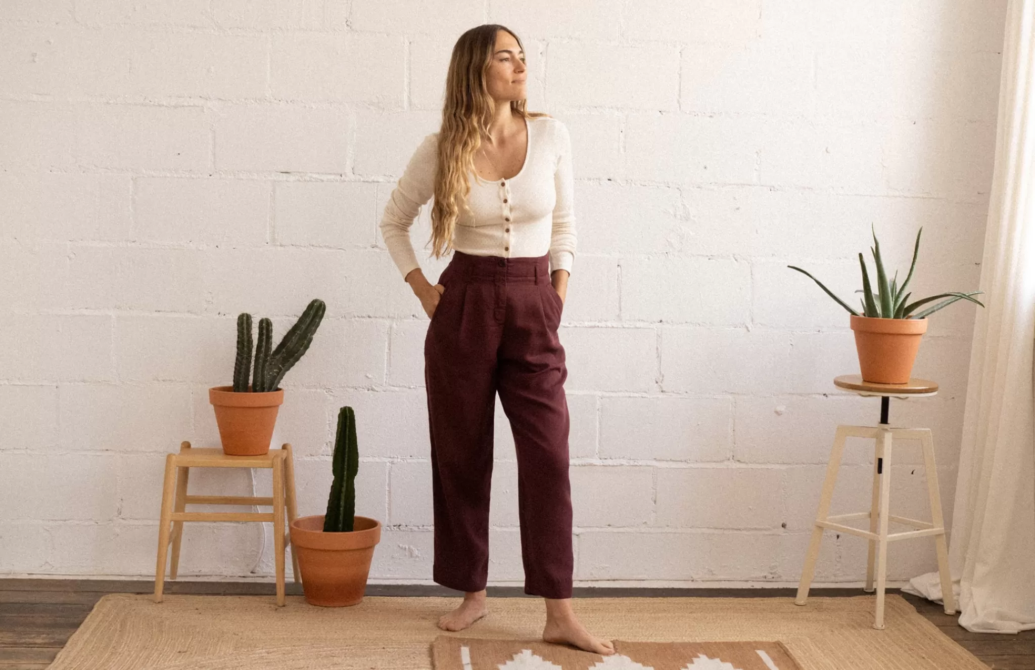 TWOTHIRDS Trousers-Saint-Jules Madden Brun