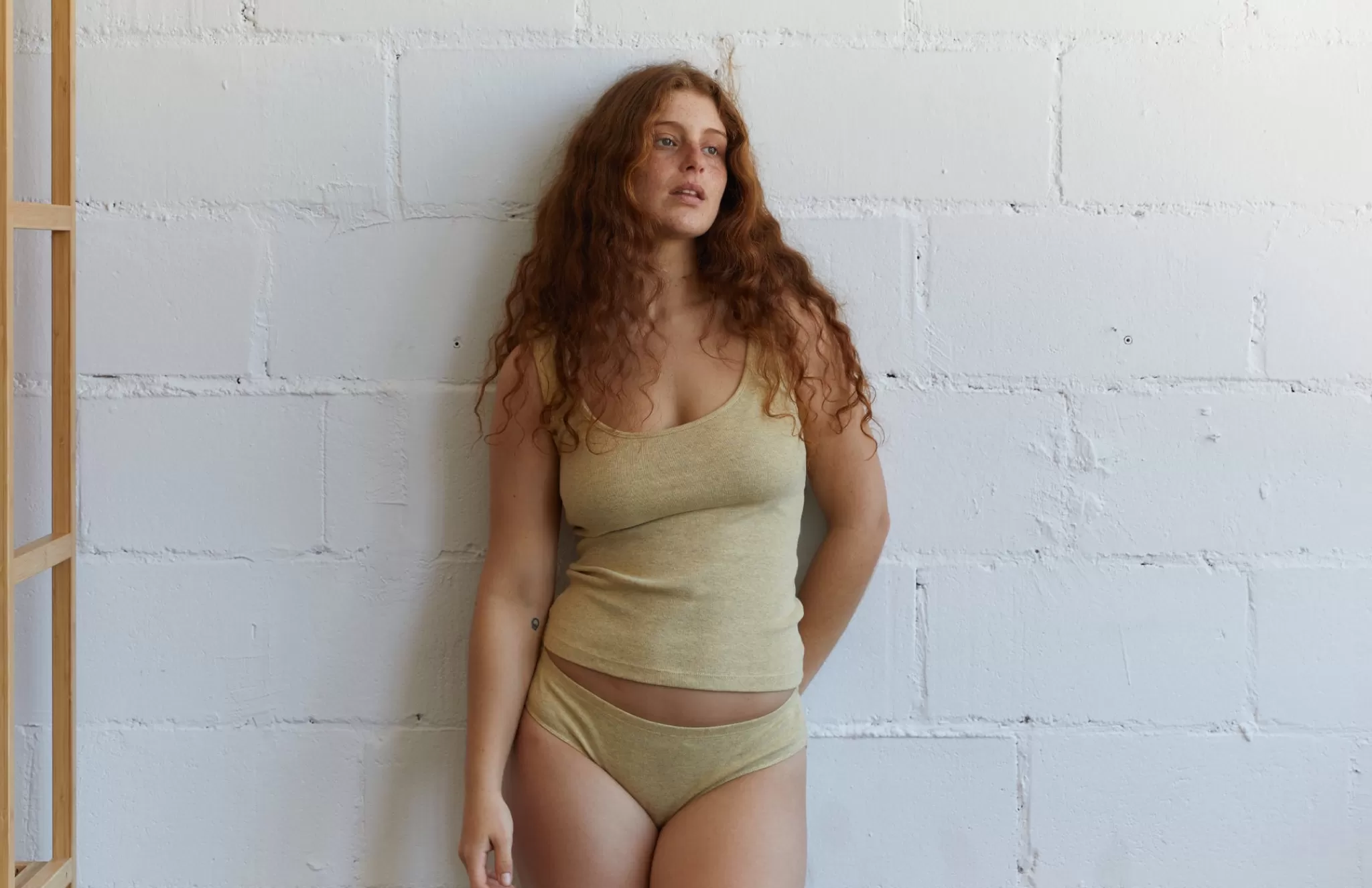 TWOTHIRDS Underwear-Slip Cotele Recycle Jaune Pastel