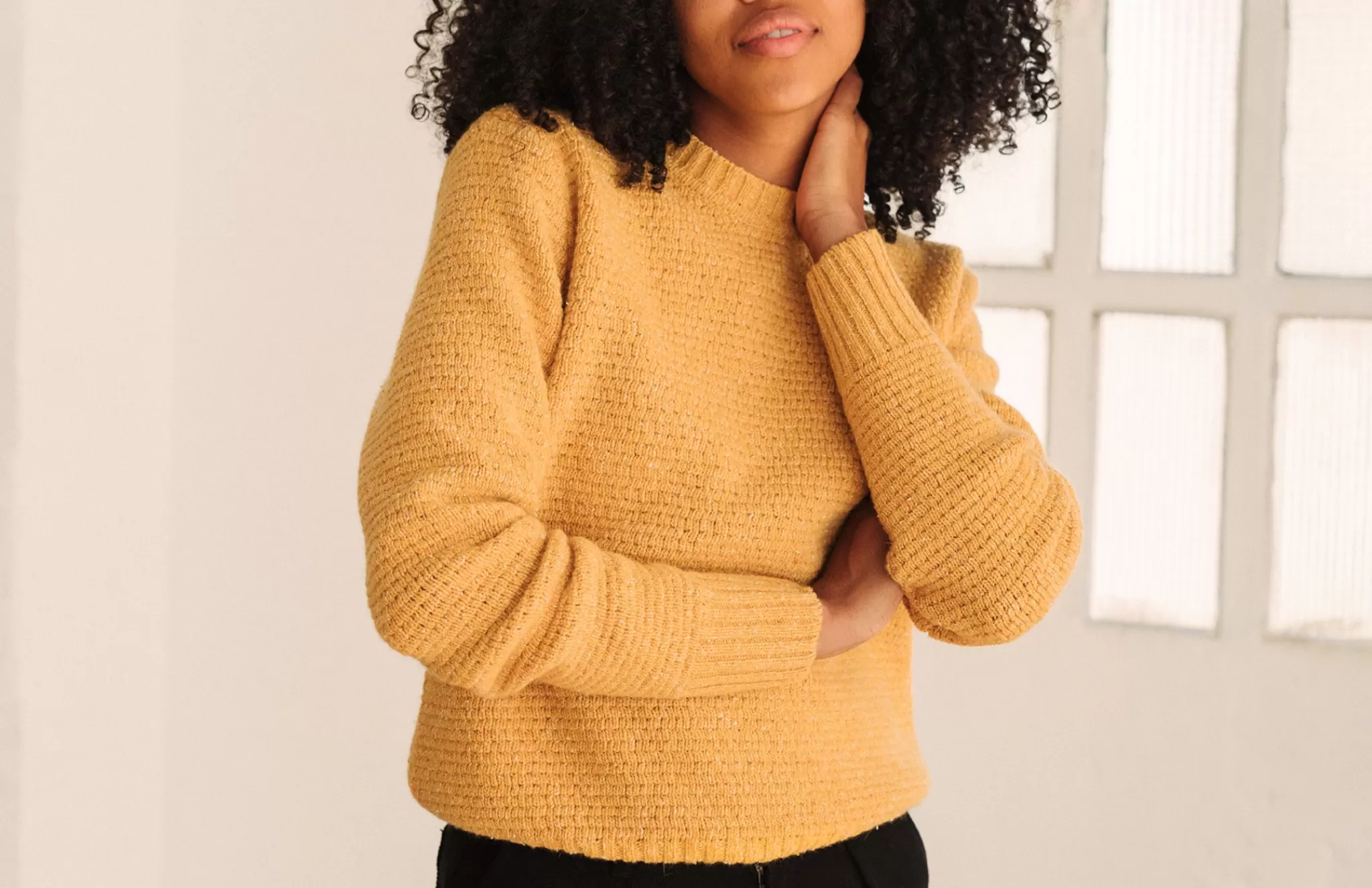 TWOTHIRDS Knits-Stockage Neps Multicolore Moutarde