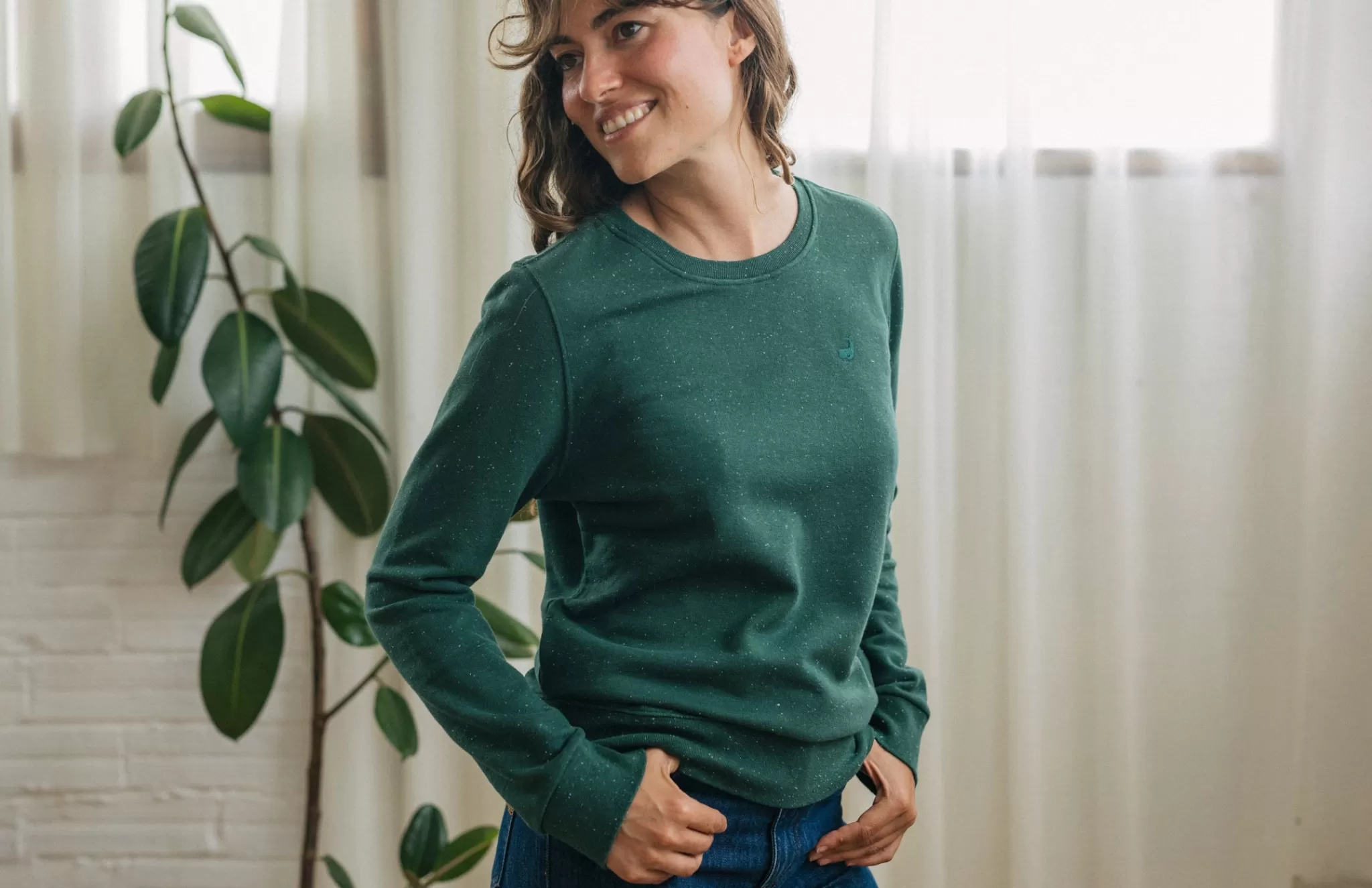 TWOTHIRDS Sweatshirts-Sweat Sepanggar Vert Fonce