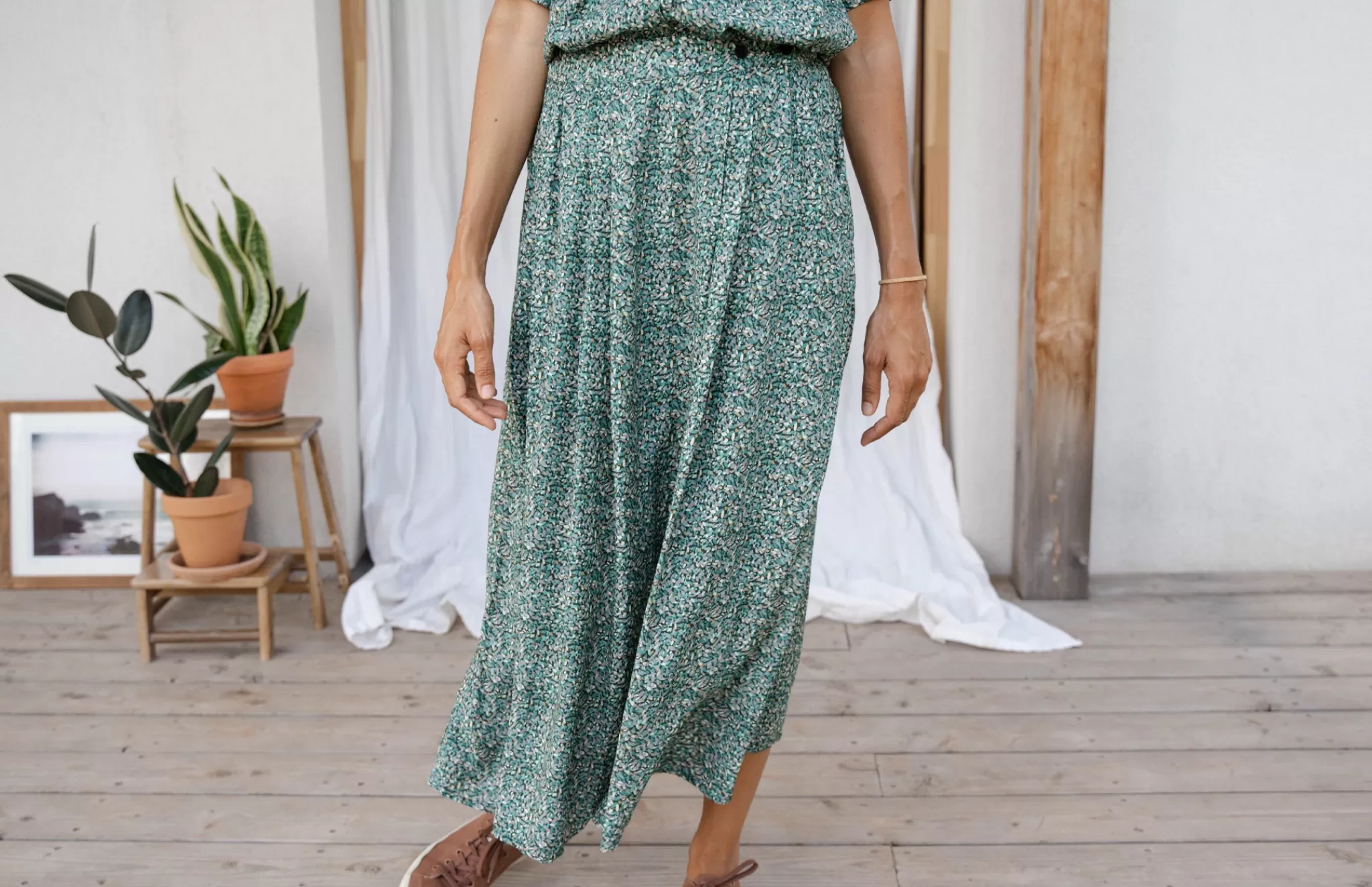 TWOTHIRDS Skirts-Tenararo Gouttes Mixtes Bleu