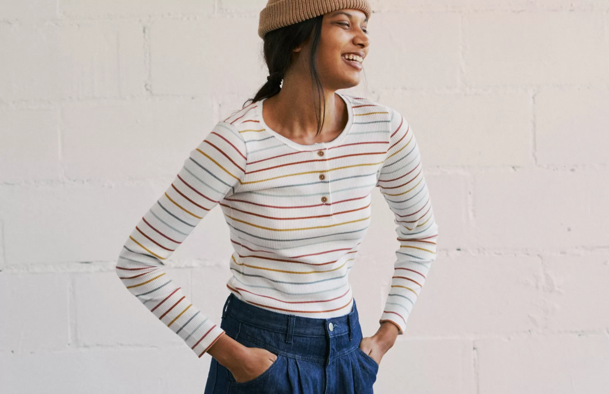 TWOTHIRDS Tops-Yato Rayures Blanc Casse